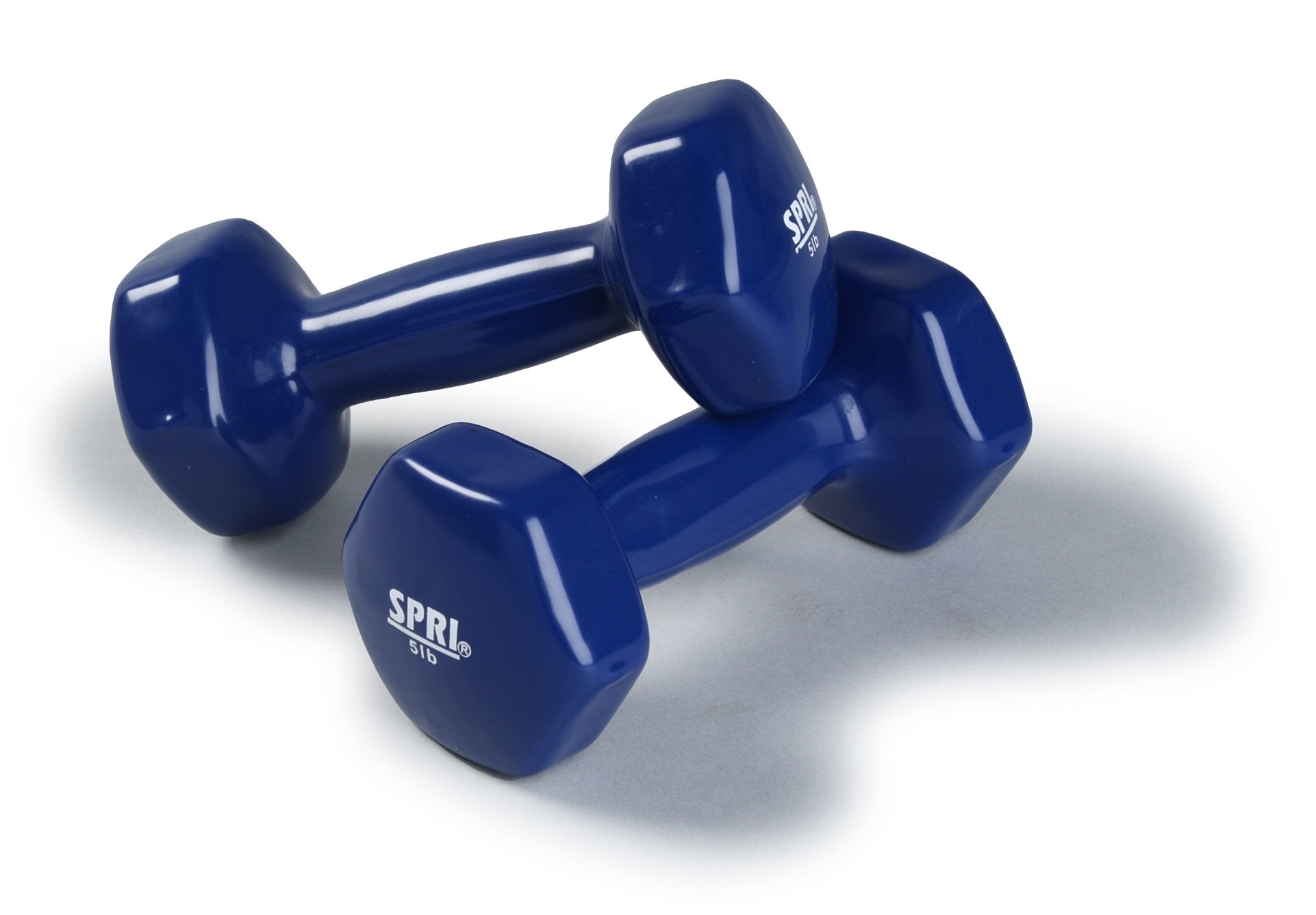 SPRI Dumbbells Hand Weights Set of 2 - Vinyl Coated Exercise & Fitness