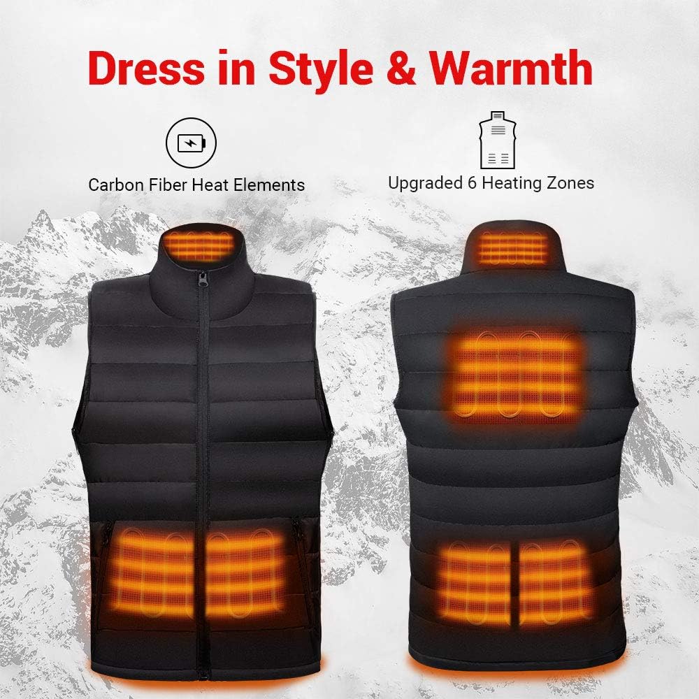 Dr. Prepare Heated Vest, Unisex Heated Clothing for men women, Lightweight USB Electric Heated Jacket with 3 Heating Levels, 6 Heating Zones, Adjustable Size for Hiking (Battery Pack Not Included) at  Men’s Clothing store