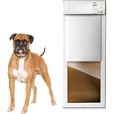 Power Pet&reg; Smart Automatic Pet Door, DeadBolt (Large, Door Mount, Non WiFi) | Built on Proven, Reliable Technology, Best in Class Preformance, Smart Detect Collar Activation, Safe &amp; Secure Dead Bolt Lock