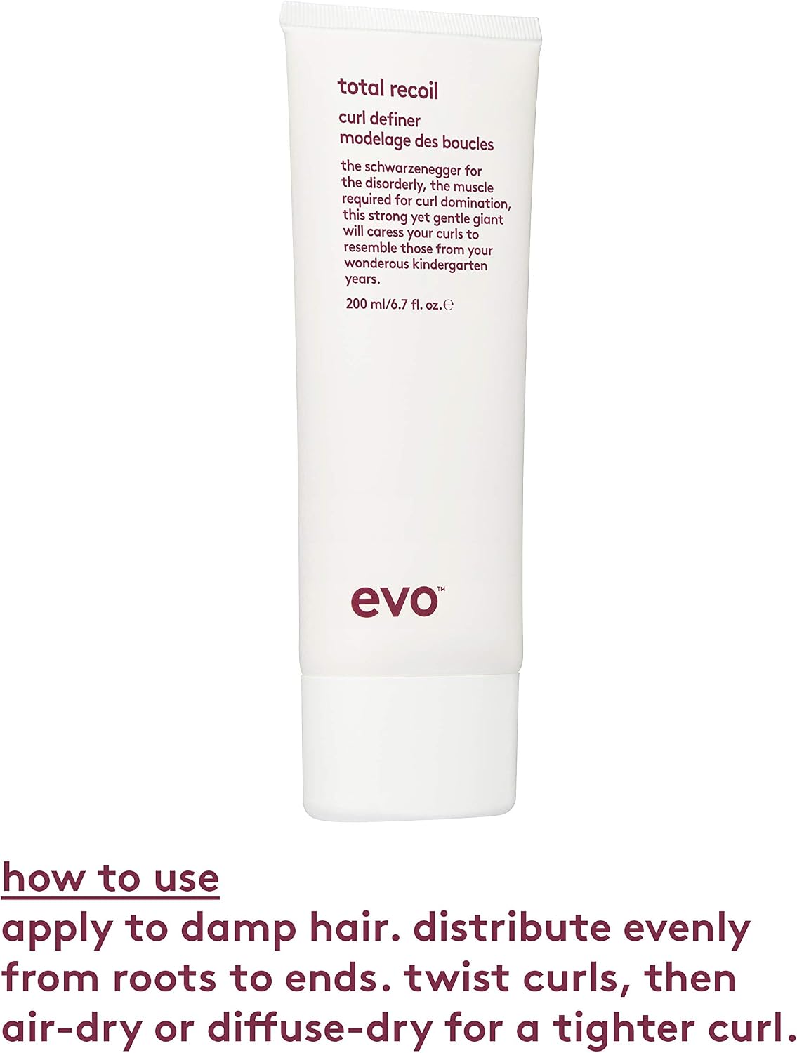 Evo Total Recoil Curl Defining Cream for Wavy & Curly Hair - Strong Hold, Frizz Control & Curl Enhancing Styling Cream - 200 mL - Image 5
