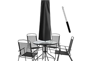 Dafire Patio Umbrella Cover for 7FT to 9FT Patio Umbrellas,1.7m Parasol Covers (Black 420D),Oxford Fabric Waterproof Market Umbrella Cover with Zip,Parasol Covers for Outdoor Umbrellas with Rod
