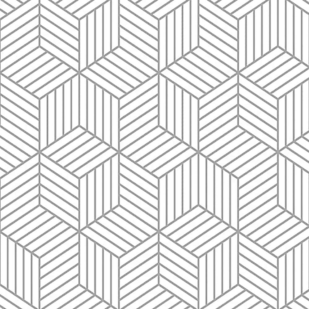 Amazon.com: 17.7”×197”White and Silver Wallpaper Peel and Stick