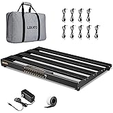 LEKATO Pedalboard, Pedal Board with Built-in Power Supply, 19x12.2x1.8" 2.97LB, Aluminium Alloy Guitar Pedal Board with Carry Bag, Pedal Cables, Adhesive Hookside Tape