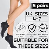 Zuimei 5 Pairs Non-Slip Grip Socks for Pilates Yoga UK 4-7 Black view 7