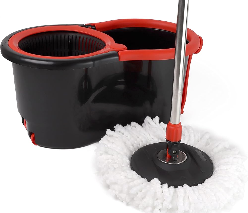 DIVCHI Spin Mop Bucket Set Extendable Handle 360 Rotation Mop Head Floor