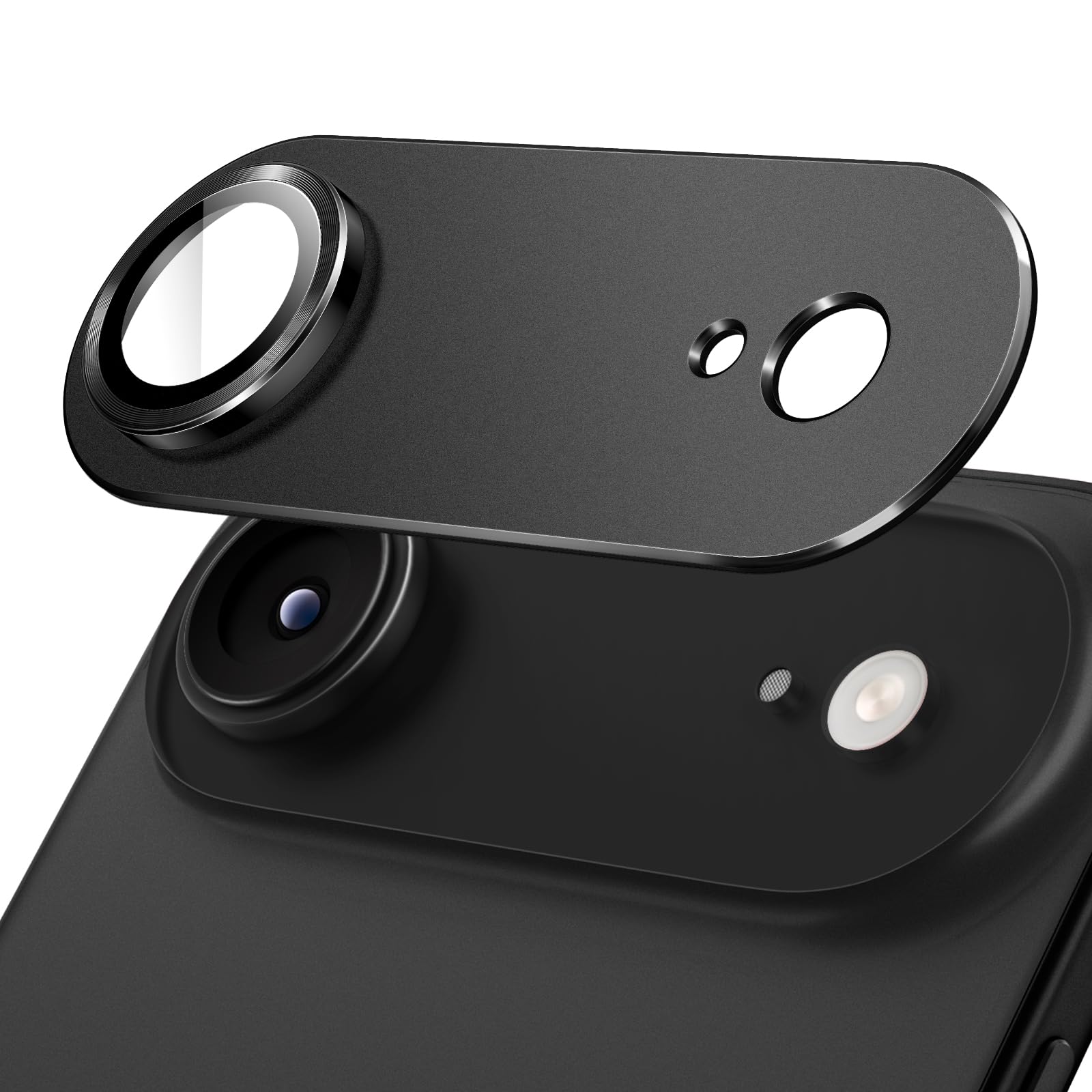 Photo 1 of JETech Camera Lens Protector for iPhone 17 Air, Full Coverage 9H Tempered Glass Ring Cover, Matte Metal Plate, Case Friendly, 1-Pack, 6.5-Inch Display (Black)