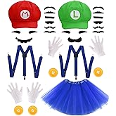 PIIDUOO Halloween Costumes Accessories for Adults Couples - 2 Person Duo Halloween Costumes Party Cosplay Set - Matching Costume for Men Women Teens Friends - Red & Green