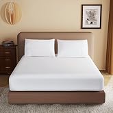 100% Egyptian Cotton Fitted Sheet Twin Size White, 600 Thread Count,8-16" Deep Pocket Sheet, Soft &amp; Elastic Sateen Weave Bottom Sheet for Hotel &amp; Home (White, 1 Pack Fitted Sheet Only,Twin)