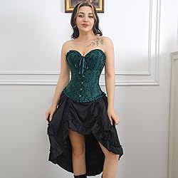 frawirshau Women's Lace Up Boned Overbust Corset