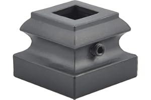 Myard Flat Shoes with Screw Furniture for 1/2 Inches Square Iron Stair Deck Balusters, 44 Inches 10-Pack (Satin Black)