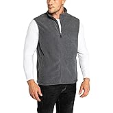 33,000ft Men's Fleece Vest, Lightweight Warm Zip Up Polar Vests Outerwear with Zipper Pockets, Sleeveless Jacket for Winter