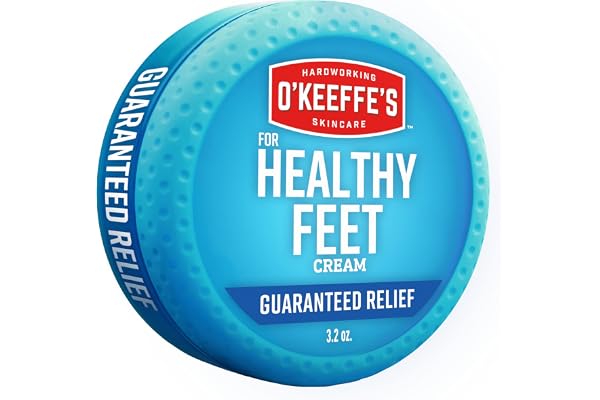 O'Keeffe's Healthy Feet Foot Cream, 3.2 oz Jar, 1-Pack For Extreme Dryness | Repairs Extremely Cracked, Dry Feet, Retains Moisture Levels, Hypoallergenic, Non-Greasy, Instantly Boosts Moisture