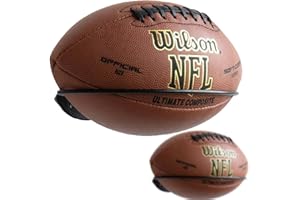 Wallniture Sporta Wall Mount Football Rack, Ball Holder Organization and Storage Rack, Sports Room Decor, Steel Black Set of 2