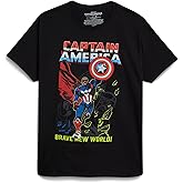 Marvel Mens Graphic T-Shirts - Avengers Spiderman Captain America Short Sleeve Crewneck Graphic Tee Shirt for Men (S-XL)