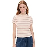 Vince Women's Striped Short Sleeve Crew Top