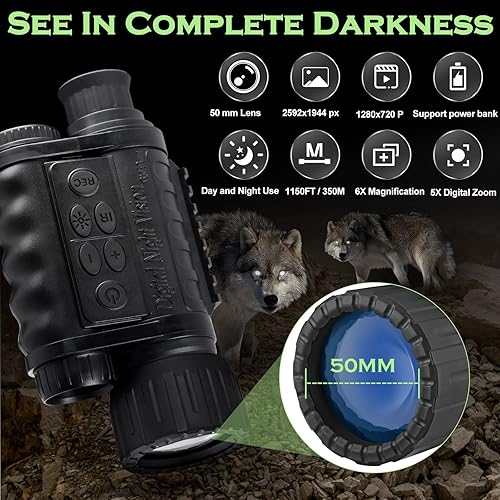 Bestguarder Digital Widescreen Night Vision Monocular with WiFi