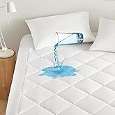 Sleep Philosophy Waterproof Mattress Protector Full Size Mattress Pad, 3M Scotchgard, Quilted & Fitted Microfiber Mattress Topper, Noisless & Deep Pocket Fits Up to 20" Mattress, Full White