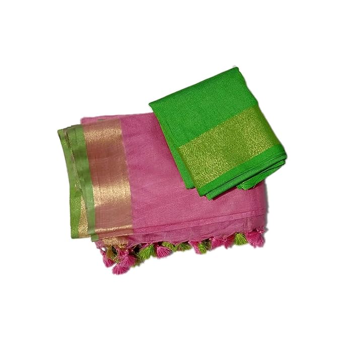 Women's Bhagalpuri Linen Saree With Running Blouse Piece (SPL_116_Cream)