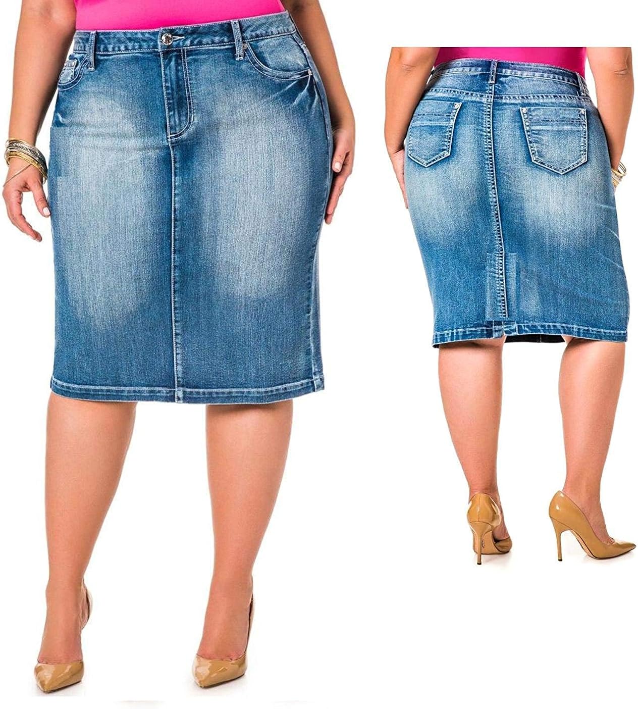 black ripped denim skirt plus size