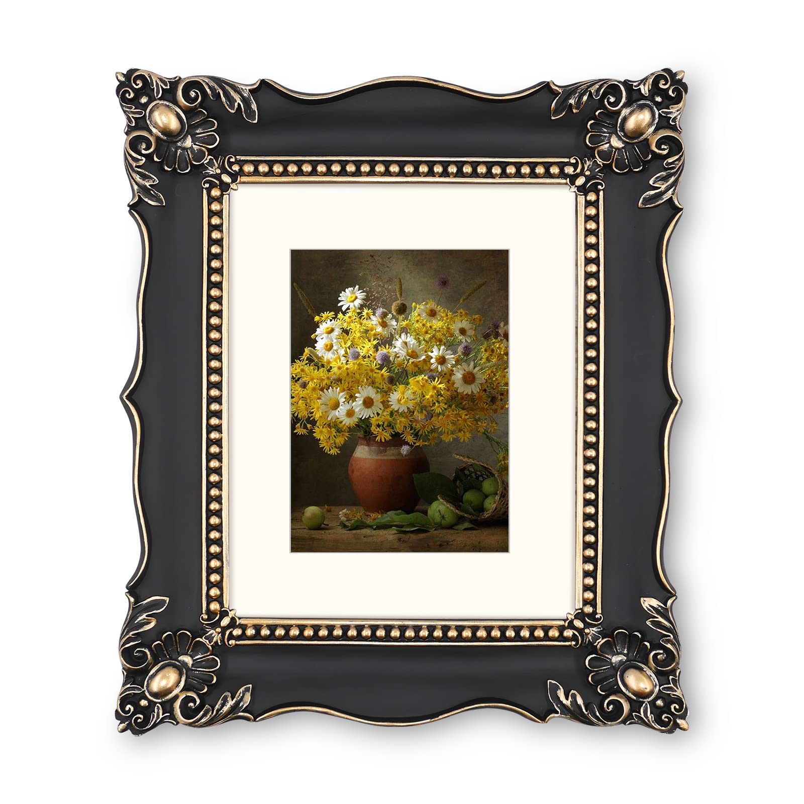 Simon's Shop 20x25 cm Picture Frame Baroque Picture Frames 8x10 inch Vintage Frames for Picture Artwork in Black & Gold