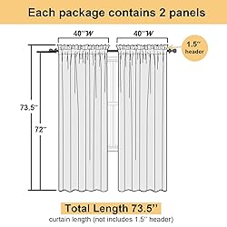Lecloud White Sheer Curtains 72 Inches Long 2