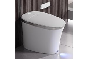 EPLO Smart Toilet with Powerful Flush, Auto Open/Close,Foam Shield, Elongated Heated Seat, ADA Comfort Height Bidet Toilet,Instant Warm Water&Dryer,Temp Display - iX7-PRO