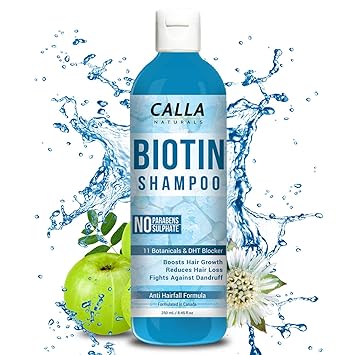 Calla Naturals Biotin Shampoo Promotes Hair Growth- No Parabens & Sulphates - 250ml (Pack Of 1)