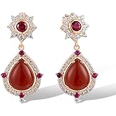 Santuzza 925 Sterling Silver Shape Dyed Agate Earrings Nano Cubic Zirconia Stud Earrings for Women