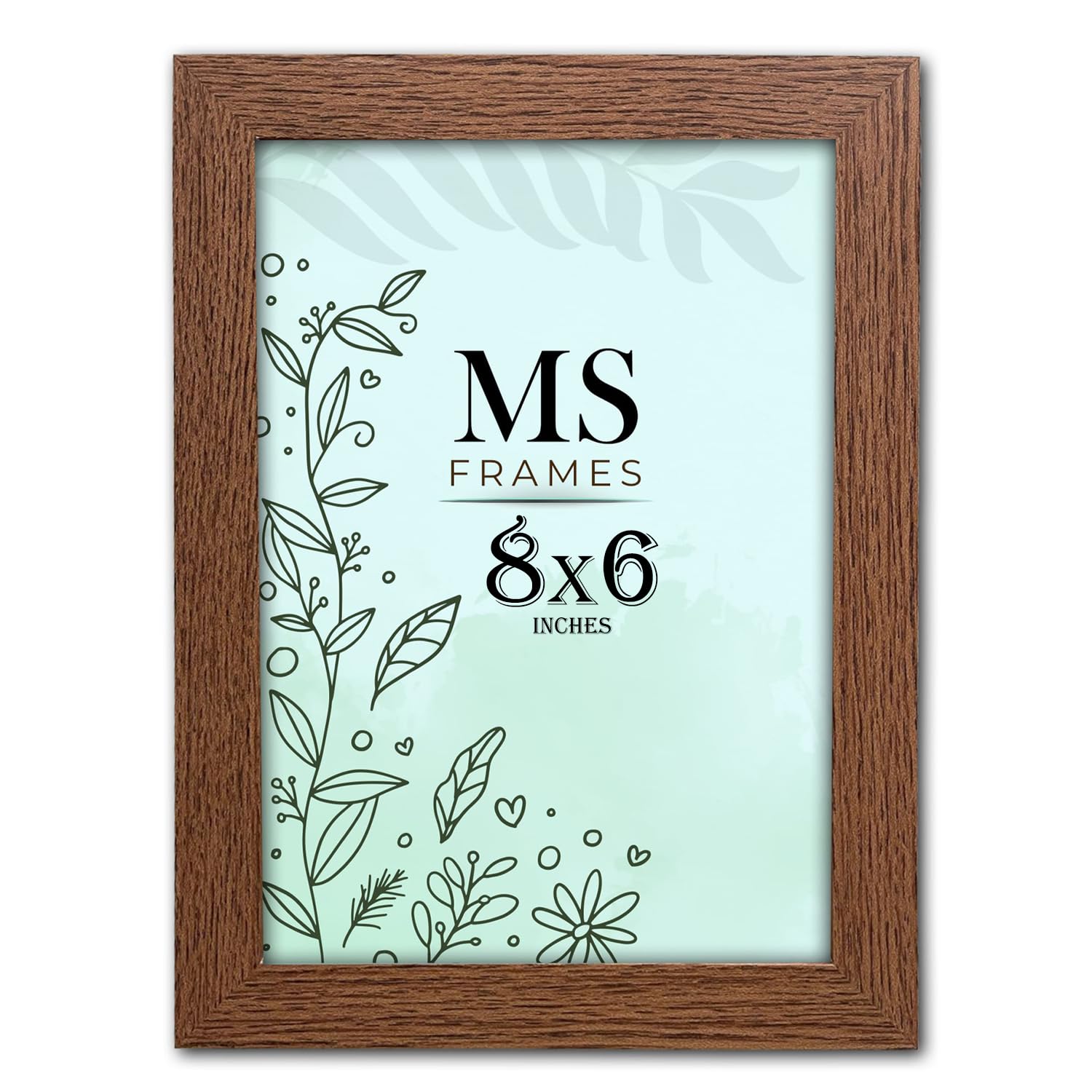 AI Decor 8x6 Inch Dark Oak Picture Frames (20.3x15.2 cm) Poster Frame - Clear Acrylic Display Poster MDF Wooden Portrait/Panoramic - Flat Wall Mount Hang Hooks & Free Tabletop Stand