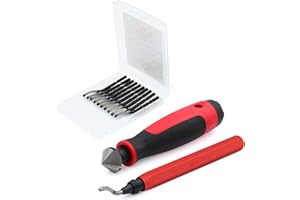 AFA TOOLING APPROVED FOR AUTOMOTIVE AFA Tooling - Deburring Tool & Countersink Hand Reamer with 10 Extra Swivel Blades - Works on Resin, PVC Pipes, Copper, Plastic - Plumbing & 3D Printing Burr Removal Reamer Tool