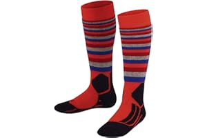 FALKE Unisex Kids SK2 Intermediate Stripes Ski Socks, Padded, 1 Pair
