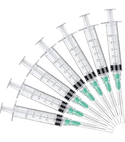 Amazon.com: 25 Pack 5ml Disposable Lab Syringe with Needle 21G 1.5