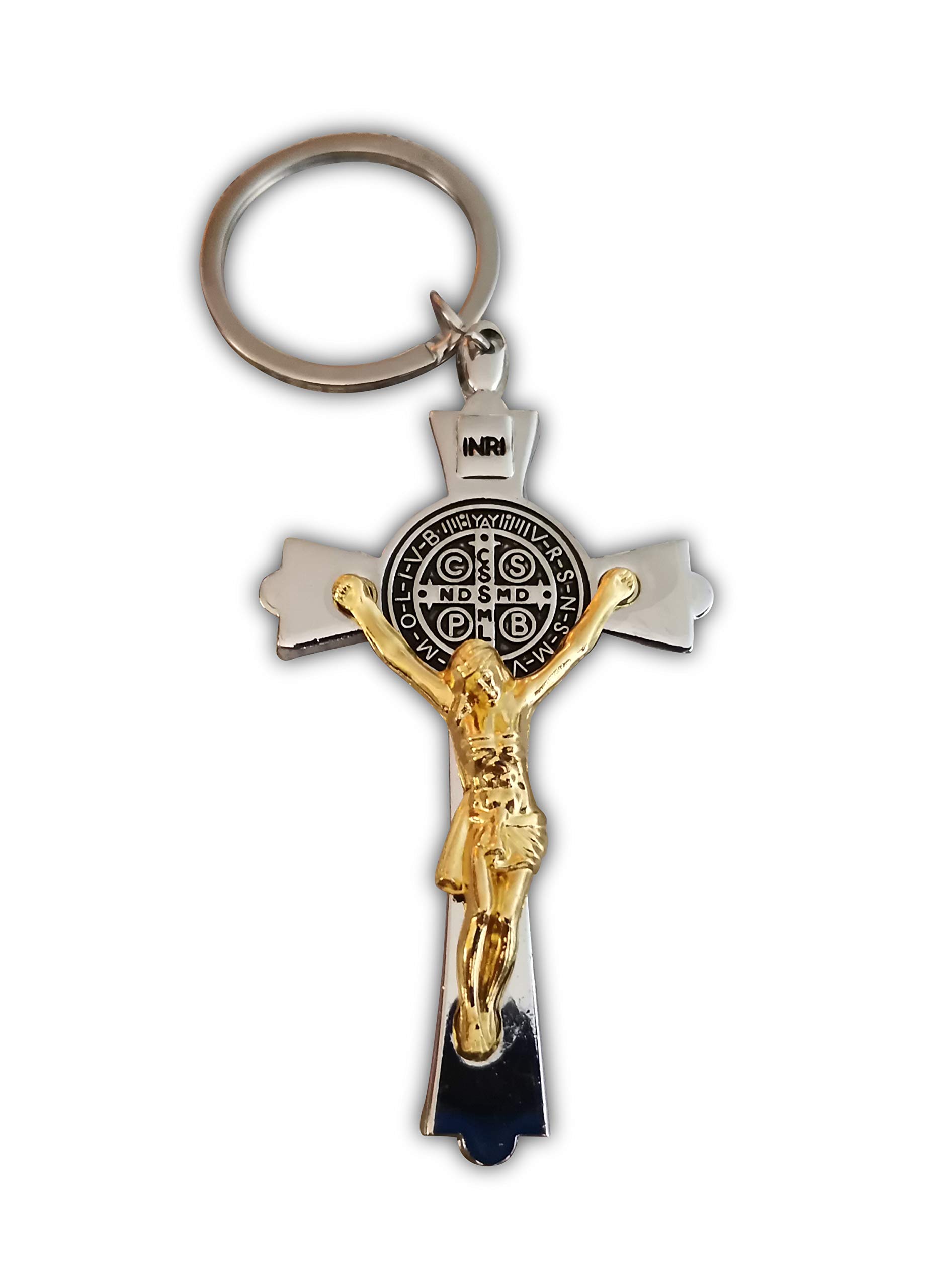 Eillwin Jesus Gold/Silver Color Crucifix Keyring Holy Cross Beautiful Christian Keychain