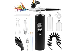 Airbrush Kit With Compressor, 48PSI High Pressure Portable Airbrush, 0.3mm Nozzle Airbrush Gun, 6000 mAh Airbrush Compressor,
