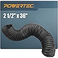POWERTEC 2-1/2'' x 36'' Dust Collection Hose, 2.5 Inch Flexible PP Dust Collector Hose for Table Saw, Miter Saw, Drill Press, Belt Sander, Woodworking and Wood Shop Dust Collection System (70198)