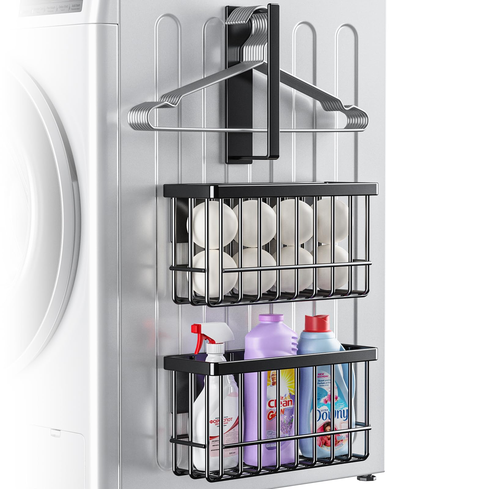 Photo 1 of POKIPO Magnetic Dryer Ball Holder,Magnetic Hanger Holder Basket Magnetic Lint Bin No Tools Install for Laundry Room Fridge Storage Hanger Organizer