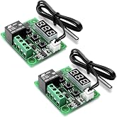HiLetgo 2pcs W1209 12V DC Digital Temperature Controller Board Micro Digital Thermostat -50-110&deg;C Electronic Temperature Temp Control Module Switch with 10A One-Channel Relay and Waterproof