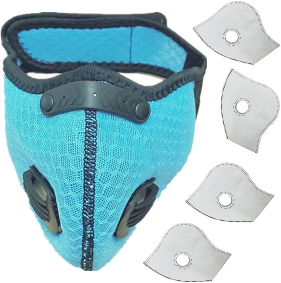 HOLIIBN Anti Pollution Face Mask with Protection Air Mask Filters,Anti Smoke, Exhaust Gas, Dust, Pollen, Allergens,Hiking, Running, Walking, Cycling, Ski and Other Outdoor Activities