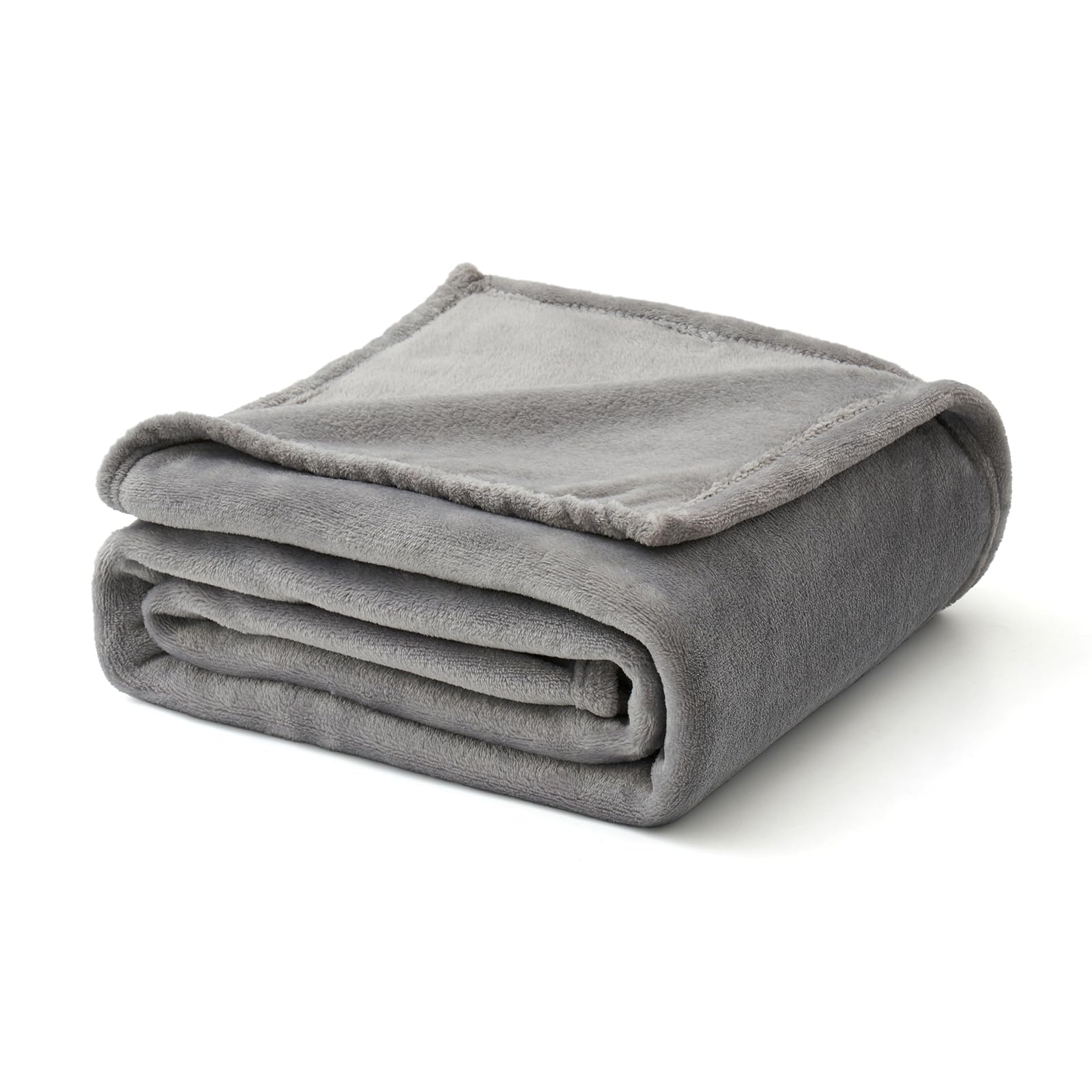 MIULEE Flannel Fleece Throw Blanket Queen Size Soft Fluffy Solid Color Comfortable Plush Warm and Cozy for Bed Sofa Bedroom Silver Grey 87x95 Inch 220x240cm — image 1