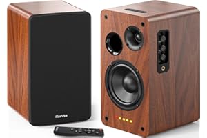 CYEFACHA SaiYin Bookshelf Speakers with MIC Input, 40W X 2 Large Powered Bluetooth Bookshelf Speakers Pair-Optical Input, 5 Inch 2.0 Stereo Active Speakers with Subwoofer Line Out (DS6801K)