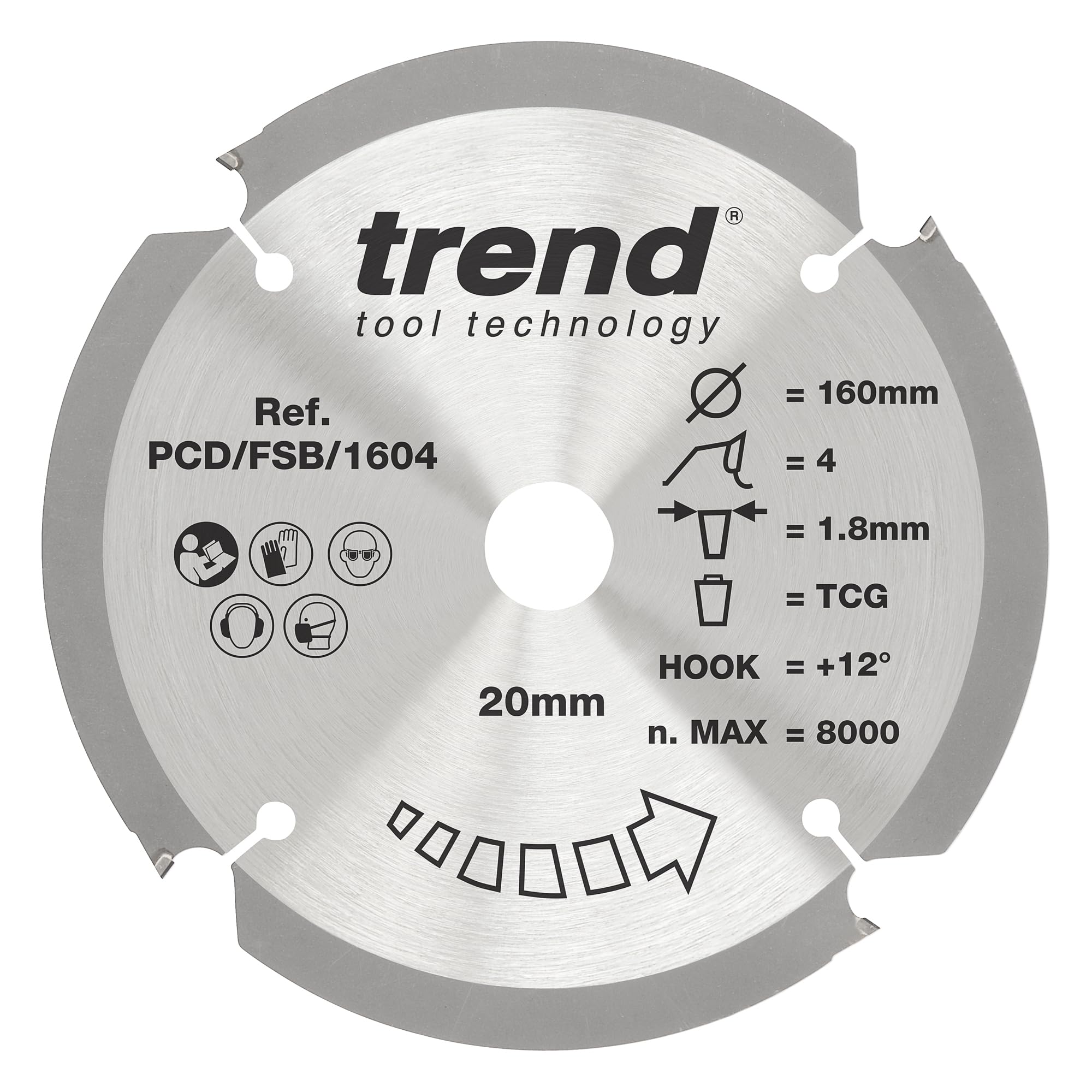 Trend Wood Circular Saw Blade, 180mm Diameter, 30mm Bore, 40 Teeth, 2.4mm Kerf, +10ยฐ Hook, TCT, Fine Finish, CSB/18040 โ image 1