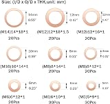 Xiaomoyu 200 Pcs Copper Washers Assorted 9 Sizes with Storage Box view 2