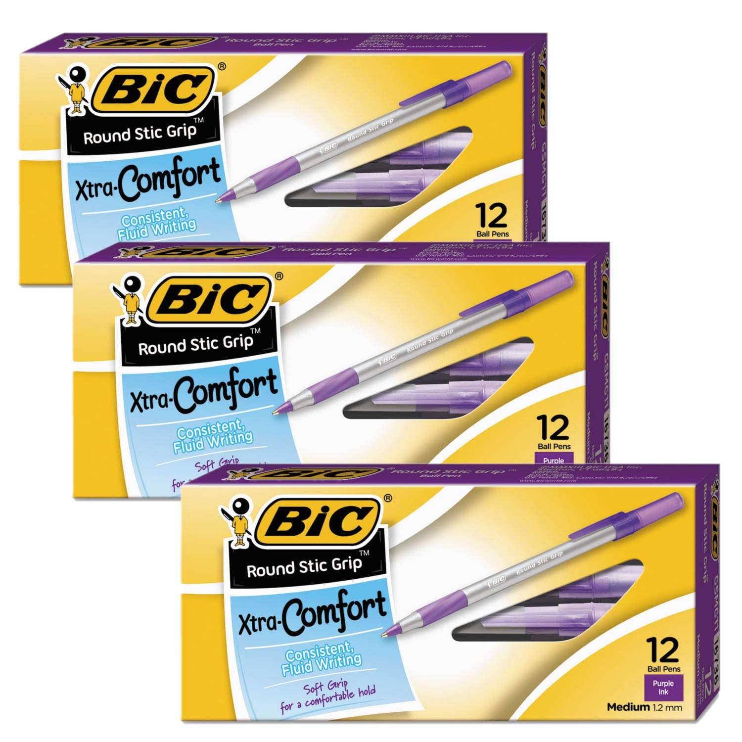Purple Bic Round Stic Pen Length Medium Ultra Round Stic Grip