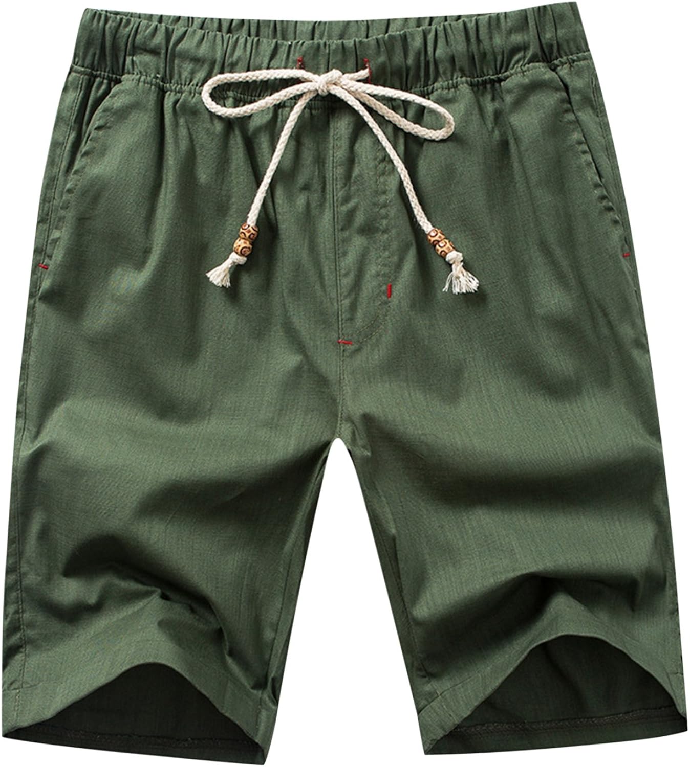 elasticated linen shorts