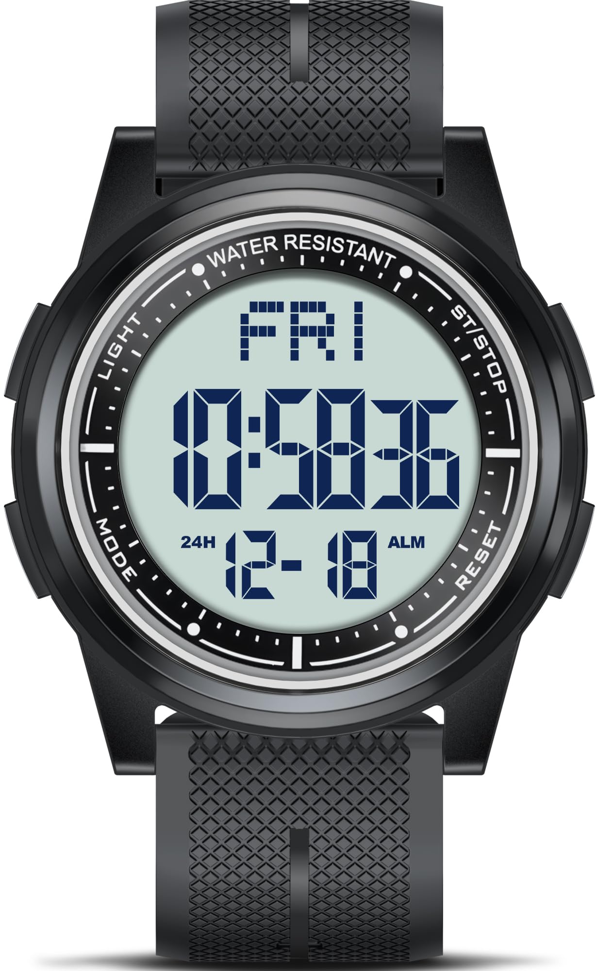 WIFORT Mens Watches Waterproof for Sports Digital Watch for Men Ultra-Thin & Wide Angle Vision Military Watch, Countdown Dual Time Split Time Stopwatch Backlight Alarm, Wrist Watches for Boys Girls