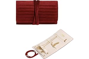 Benevolence LA Foldable Travel Jewelry Organizer | Velvet Jewelry Roll | Necklaces, Rings, Bracelets Travel Case | Gifts for 