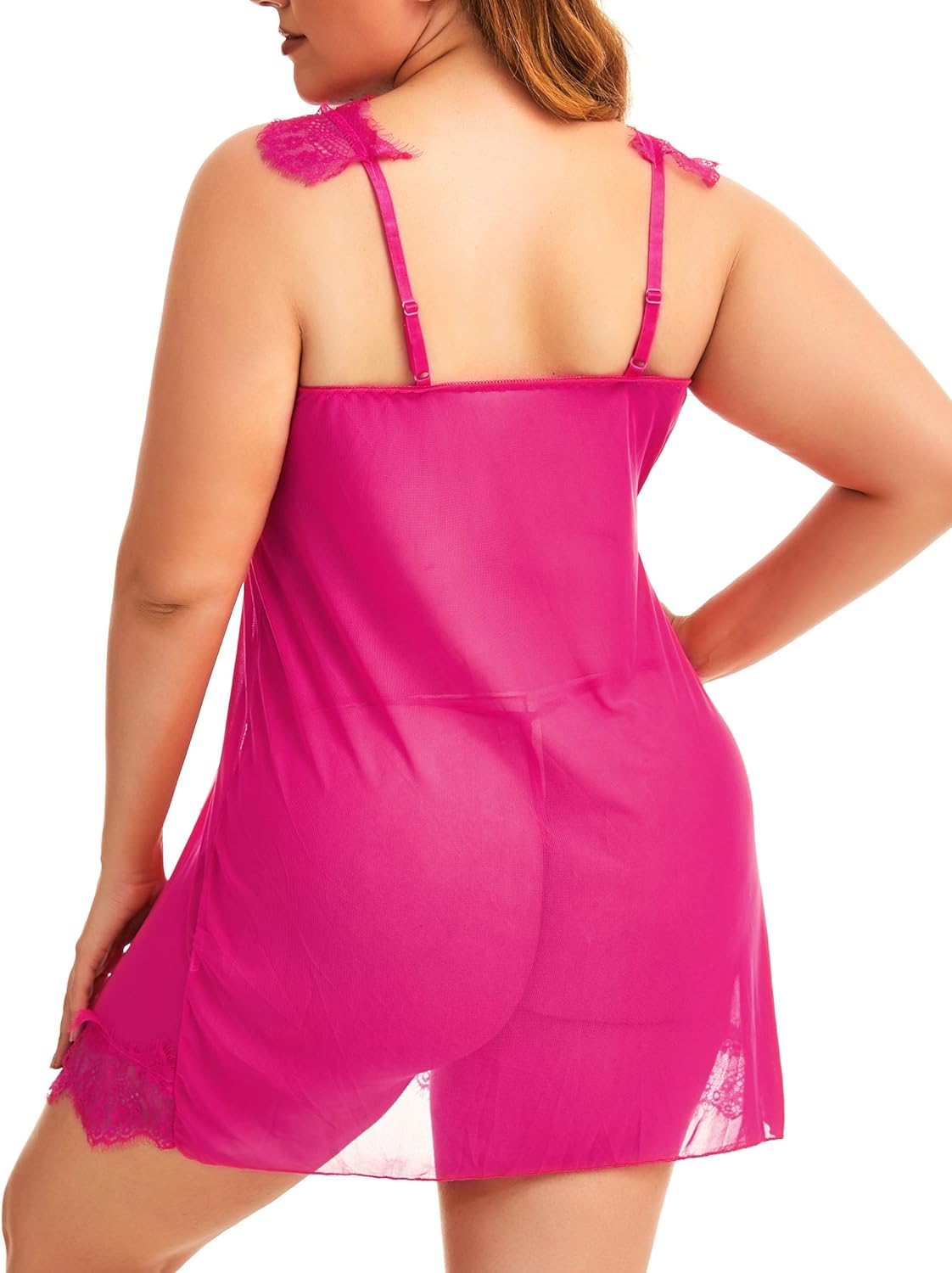 Plus Size Lingerie for Women Sleepwear Lace Babydoll Strap Chemise XL-5XL at  Women’s Clothing store