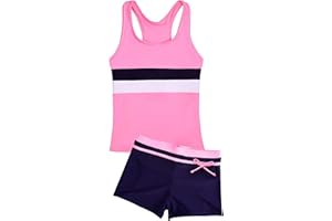 Uhnice Girls Swimsuit Two Piece Tankini Swimwear with Boyshort