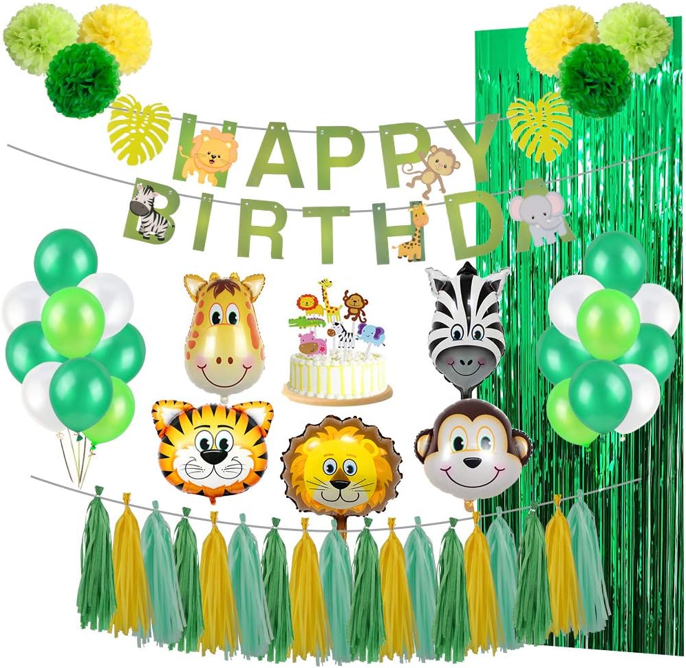 Makfort Decoration Anniversaire Enfant Garcon Ballons Animaux Anniversaire Theme Foret Joyeux Anniversaire Decoration Decorations Et Accessoires De Fete Pour Enfants Jeux Et Jouets Centroarco Com