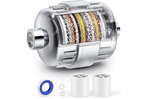 OCEMY 20 Stage Shower Filter Shower Head Filter for Hard Water with 2 Replaceable Cartridges Water Softener High Output Filtered Shower Head Water Filter to Remove Chlorine Fluoride, Polished Chrome